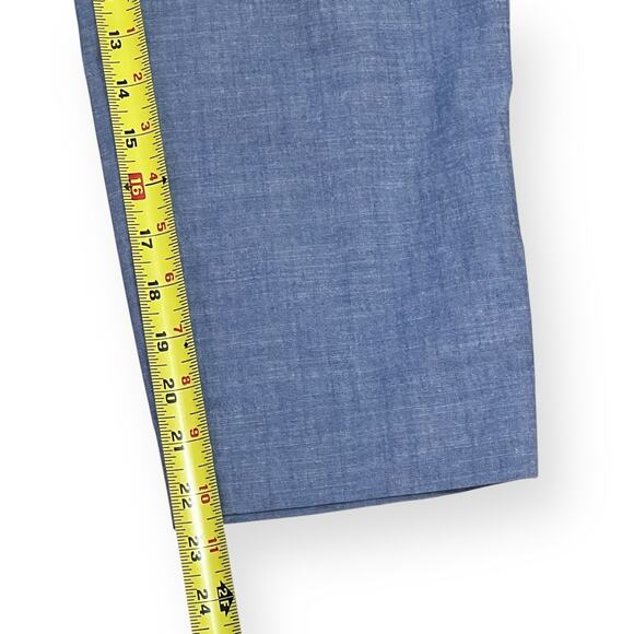 Talbots Pants Womens 10P Blue Perfect Crop Chambray Preppy Coastal Trousers - Picture 8 of 8